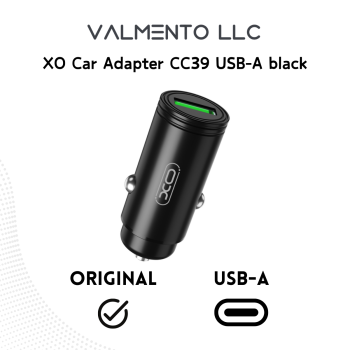 XO Car Adapter CC39 – 2A – USB-A (Schwarz)